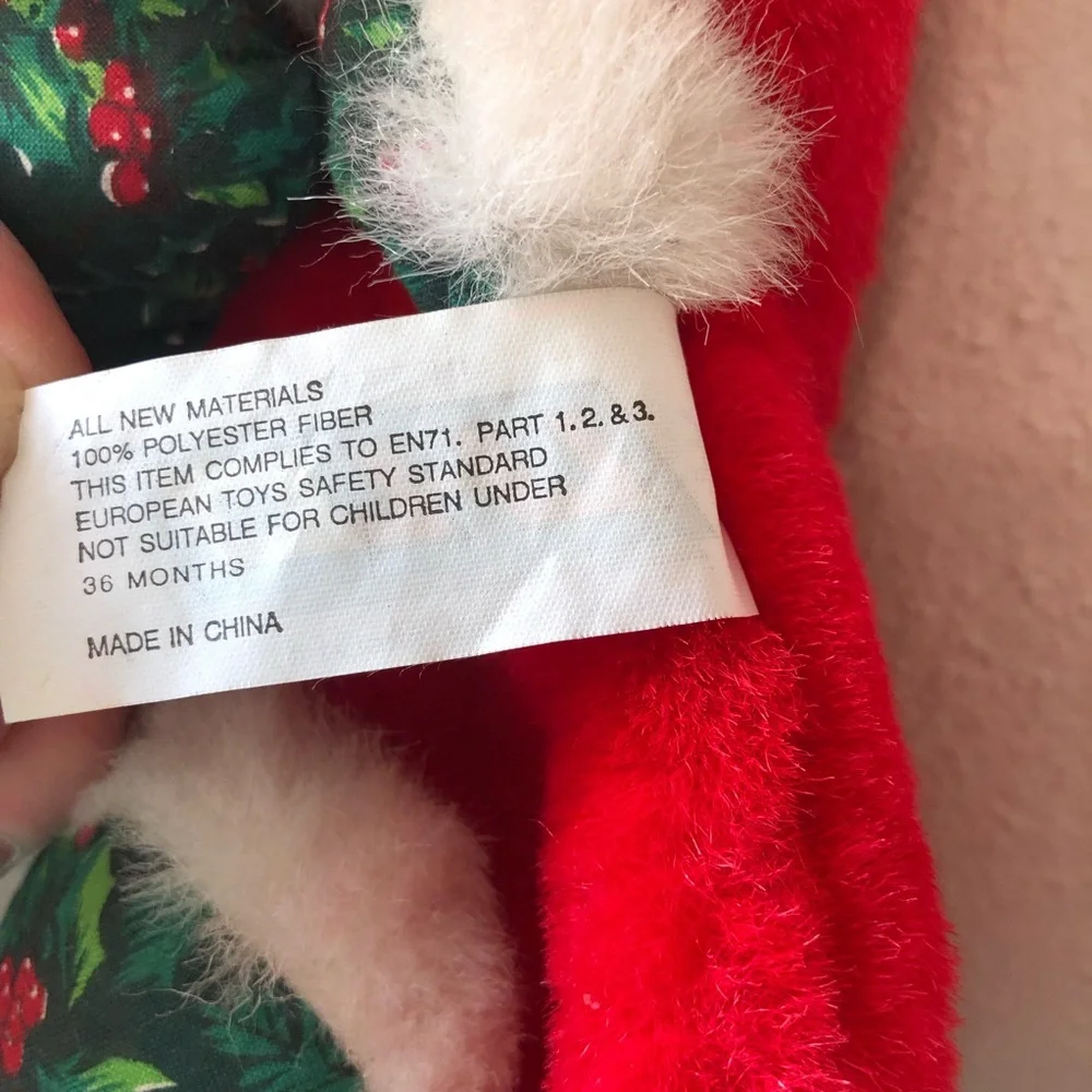 Vintage Christmas Stocking with Plush Stuffed‎ Animal Teddy Bear